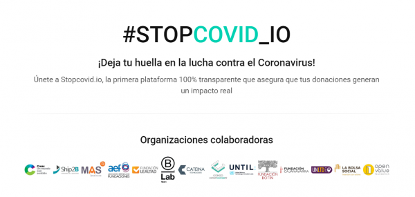 Stopcovid.io es una plataforma basada en blockchain que permite agilizar y dar transparencia a todos los proyectos que estén trabajando por ayudar a los colectivos más afectados por la crisis.