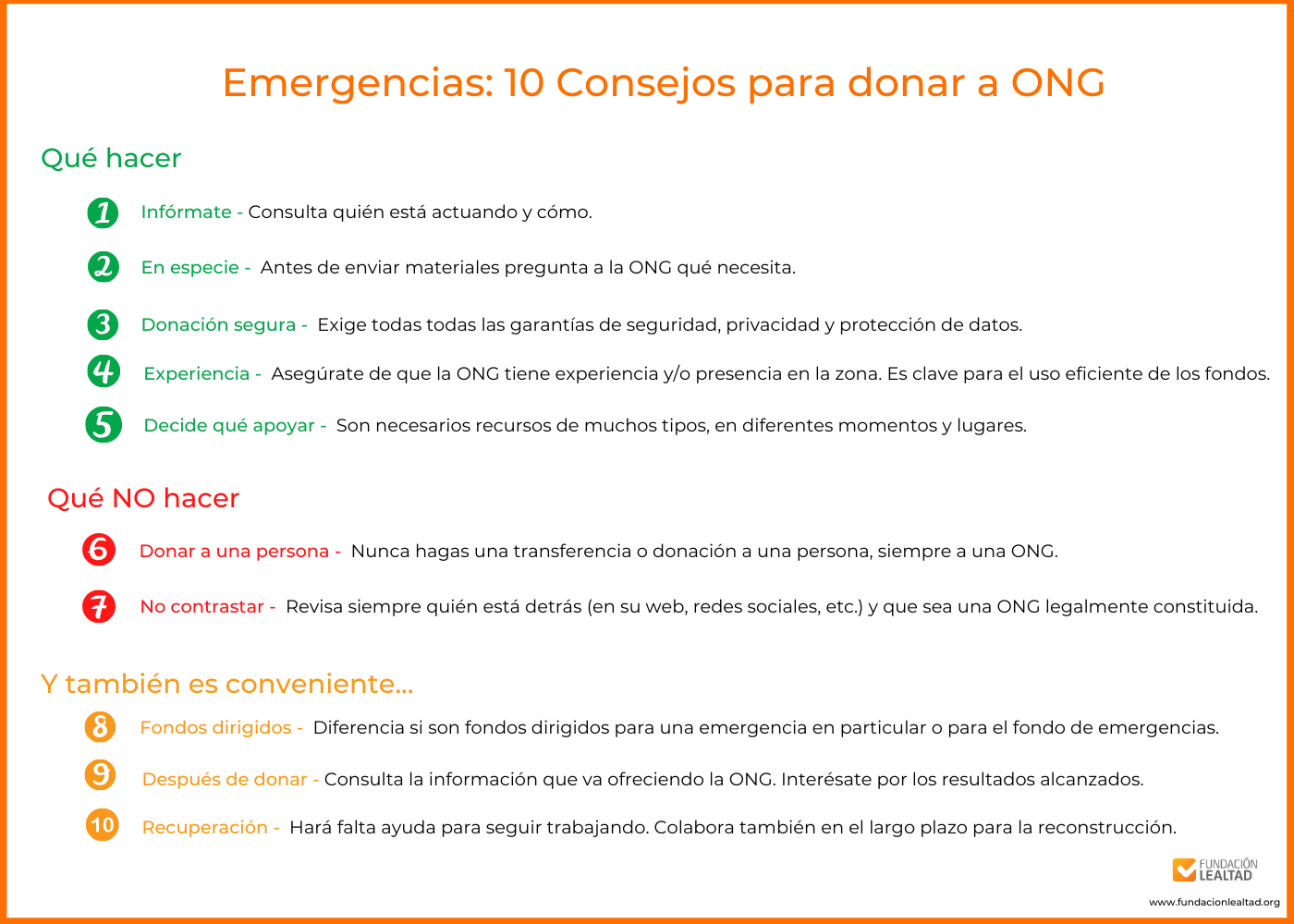 10 Consejos para donar en emergencias Fundación Lealtad